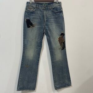 Lauren Jeans Co. Ralph Lauren Embroidered Cotton Vintage Patched Jeans Size 8